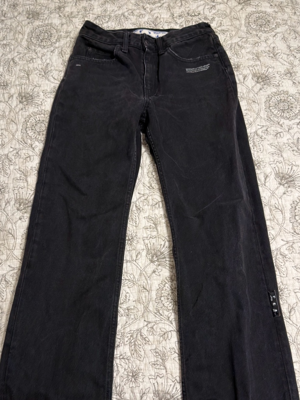 Off-White Women’s Black Baggy Straight-Leg Jeans
